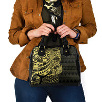 Yellow Couple Dolphins Maori Polynesian Style Shoulder Handbag