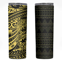 Yellow Couple Dolphins Maori Polynesian Style Skinny Tumbler LT9 Yellow - Polynesian Pride