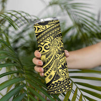 Yellow Couple Dolphins Maori Polynesian Style Skinny Tumbler LT9 - Polynesian Pride