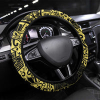 Yellow Couple Dolphins Maori Polynesian Style Steering Wheel Cover LT9 Universal Fit Yellow - Polynesian Pride