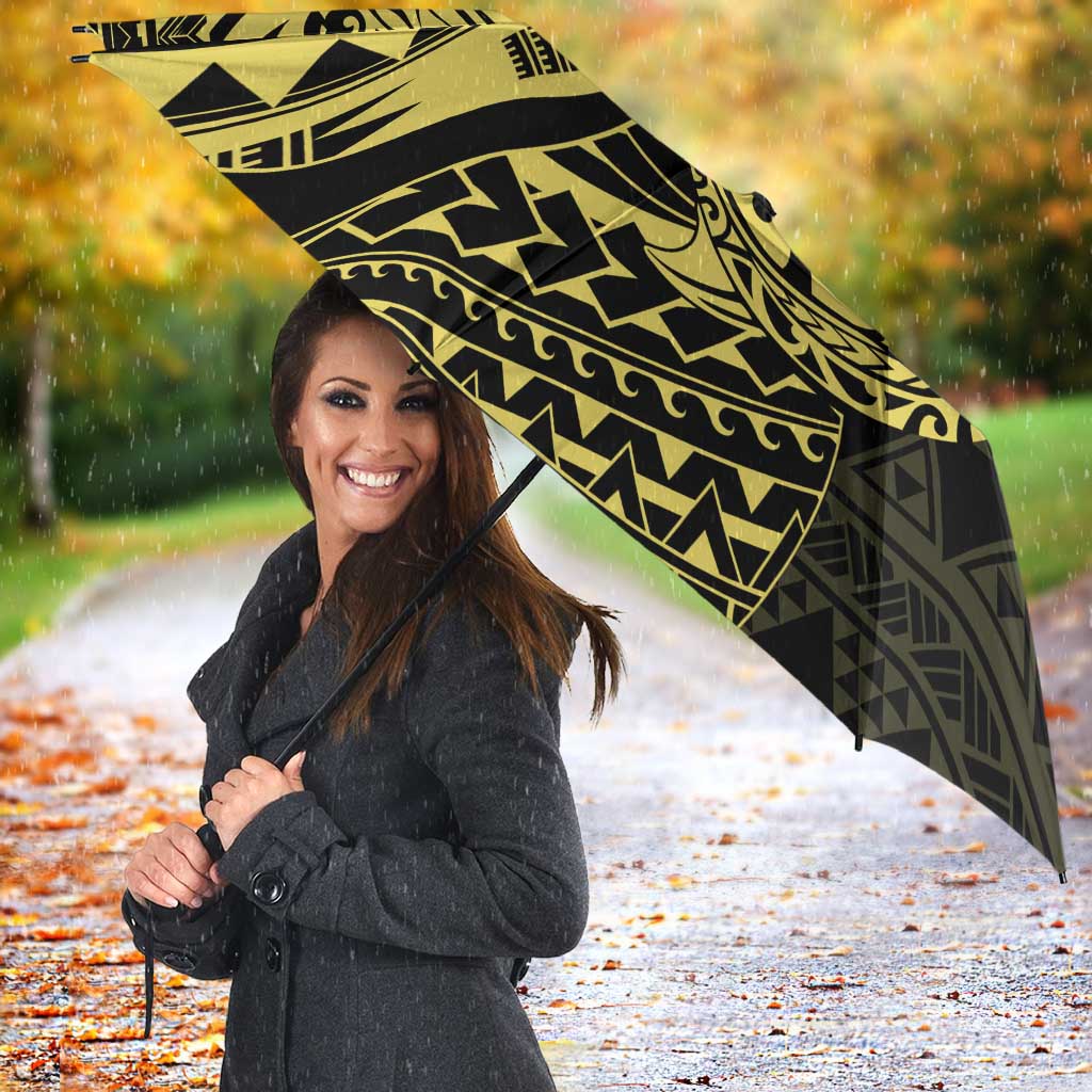 Yellow Couple Dolphins Maori Polynesian Style Umbrella - Polynesian Pride