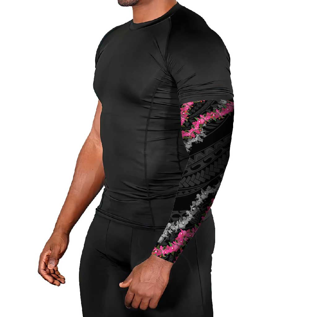 Guam Bougainvillea Lei Arm Sleeves Chamorro Tribal Pattern - Polynesian Pride