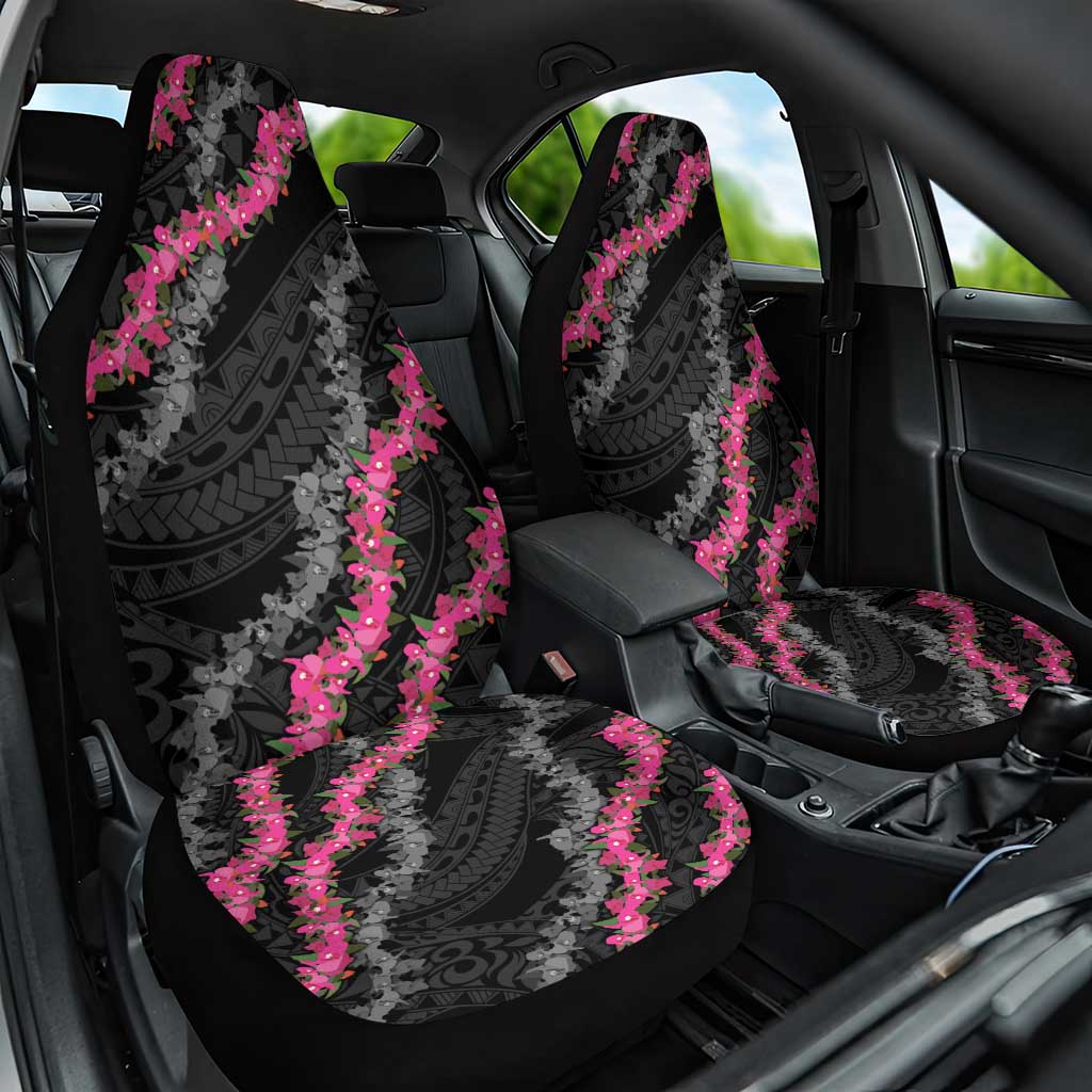 Guam Bougainvillea Lei Car Seat Cover Chamorro Tribal Pattern LT9 One Size Black - Polynesian Pride