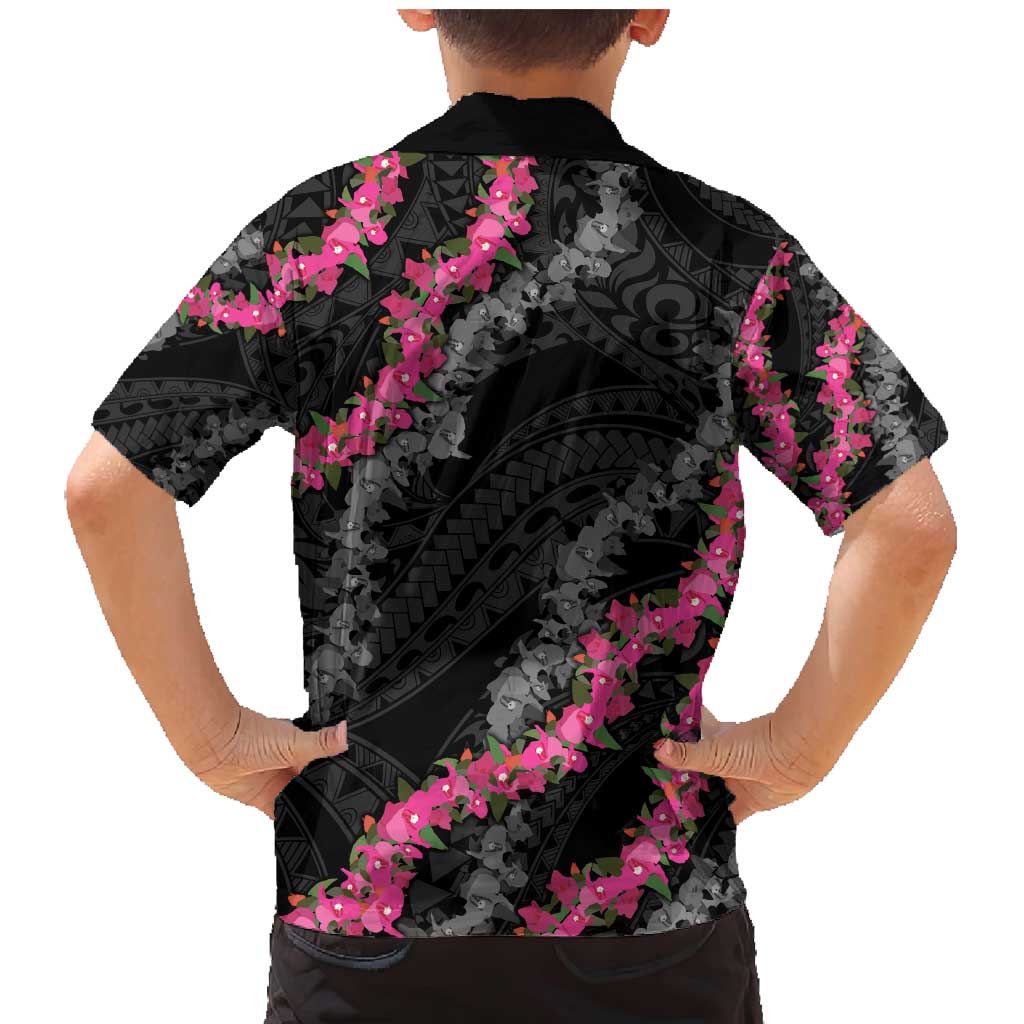 Guam Bougainvillea Lei Family Matching Mermaid Dress and Hawaiian Shirt Chamorro Tribal Pattern LT9 - Polynesian Pride