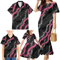 Guam Bougainvillea Lei Family Matching Mermaid Dress and Hawaiian Shirt Chamorro Tribal Pattern LT9 - Polynesian Pride