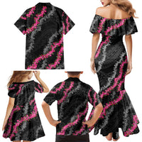 Guam Bougainvillea Lei Family Matching Mermaid Dress and Hawaiian Shirt Chamorro Tribal Pattern LT9 - Polynesian Pride