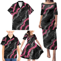 Guam Bougainvillea Lei Family Matching Puletasi and Hawaiian Shirt Chamorro Tribal Pattern LT9 - Polynesian Pride