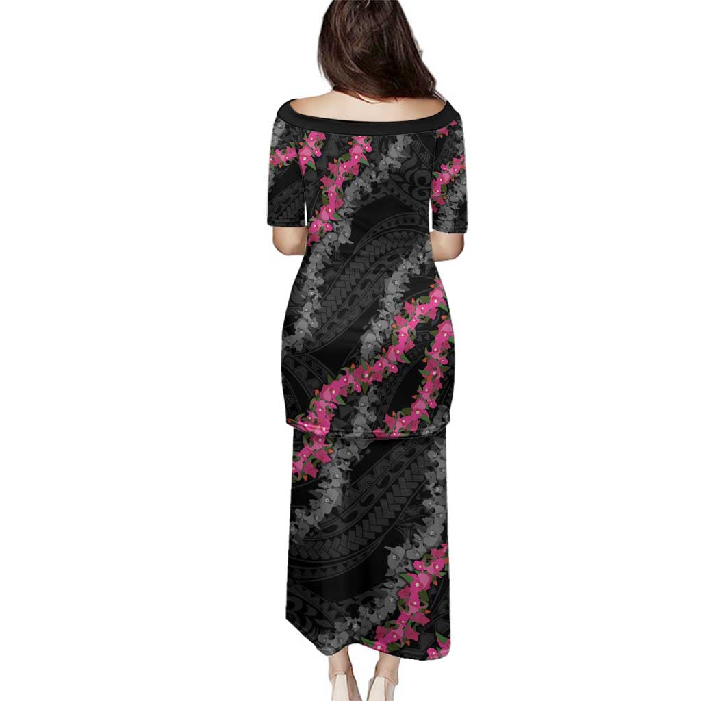 Guam Bougainvillea Lei Family Matching Puletasi and Hawaiian Shirt Chamorro Tribal Pattern LT9 - Polynesian Pride