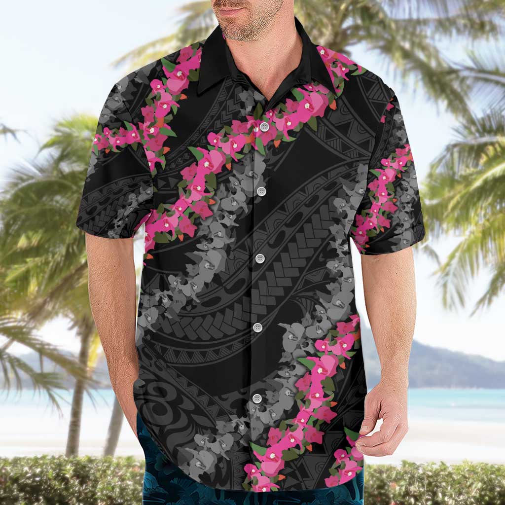 Guam Bougainvillea Lei Hawaiian Shirt Chamorro Tribal Pattern LT9 - Polynesian Pride