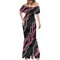 Guam Bougainvillea Lei Mermaid Dress Chamorro Tribal Pattern LT9 - Polynesian Pride