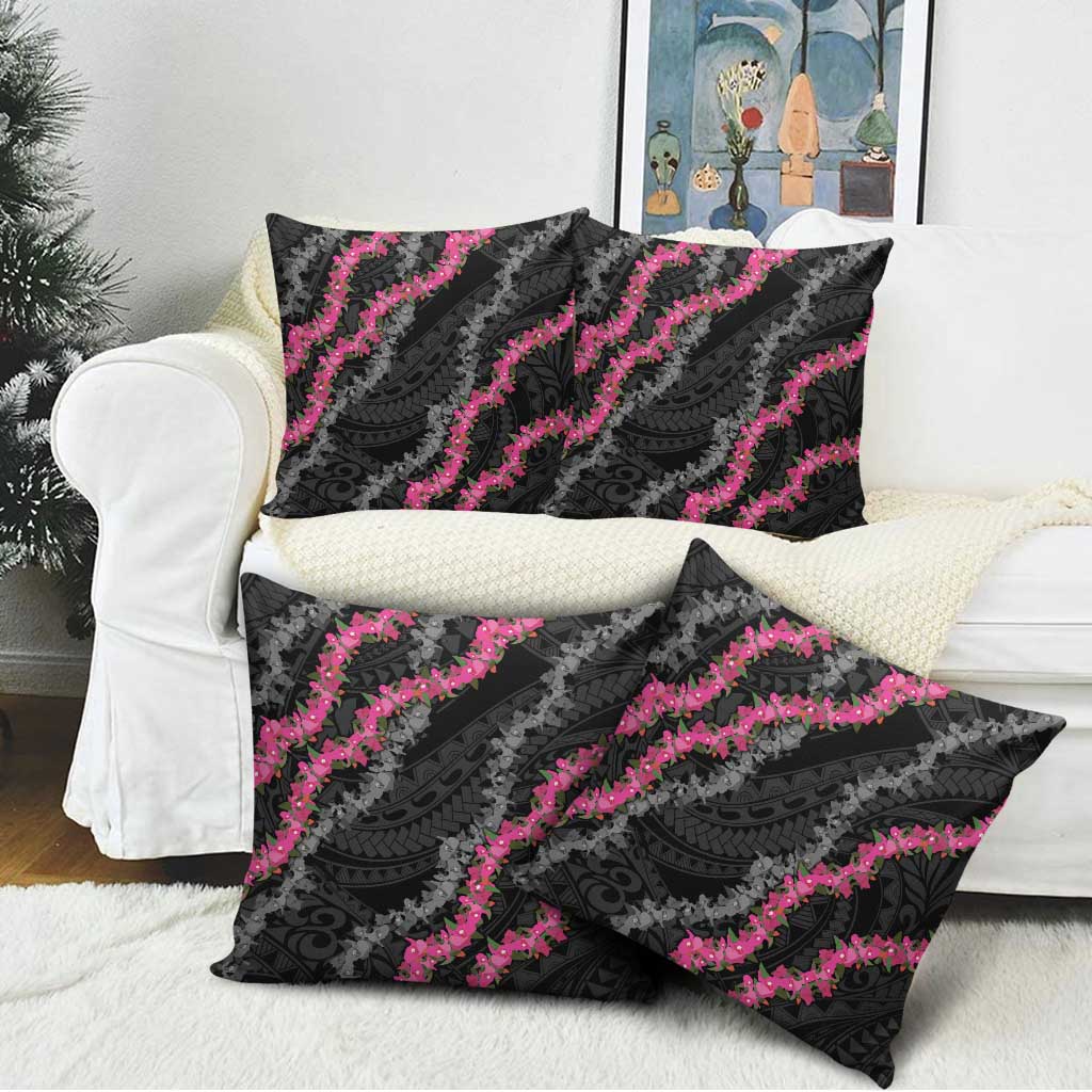 Guam Bougainvillea Lei Pillow Cover Chamorro Tribal Pattern - Polynesian Pride