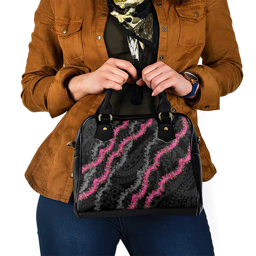 Guam Bougainvillea Lei Shoulder Handbag Chamorro Tribal Pattern