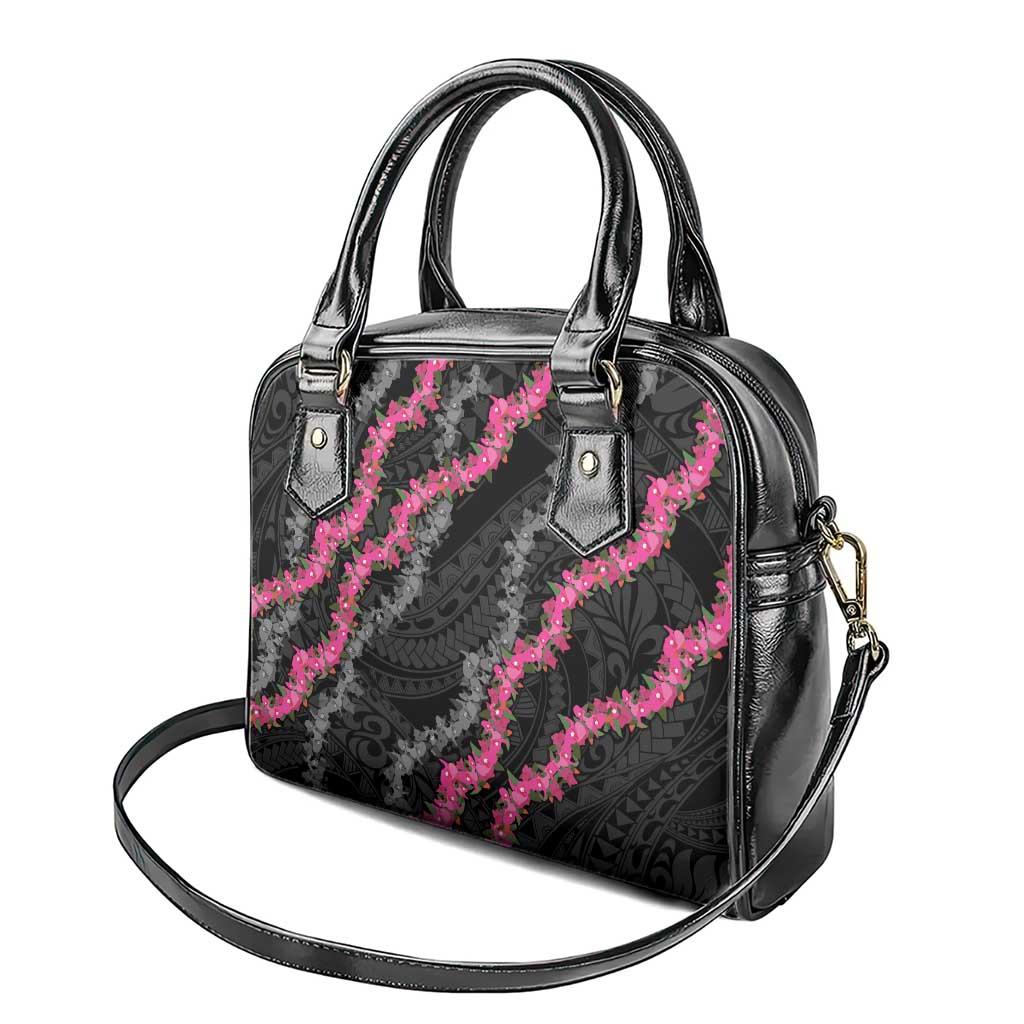 Guam Bougainvillea Lei Shoulder Handbag Chamorro Tribal Pattern