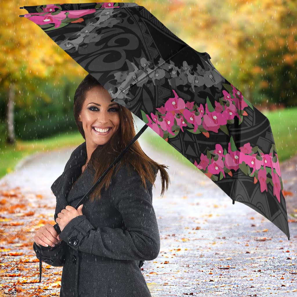Guam Bougainvillea Lei Umbrella Chamorro Tribal Pattern - Polynesian Pride