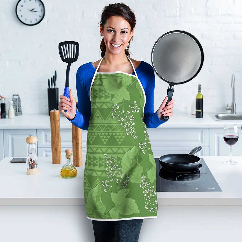 Hawaii Molokai Island Kukui Nut Flowers Apron Tribal Kakau Pattern - Polynesian Pride