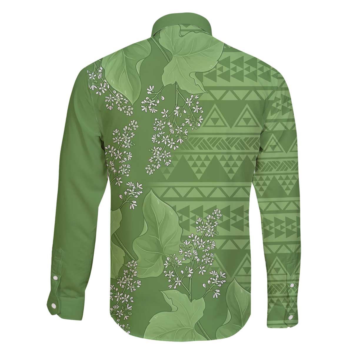 Hawaii Molokai Island Kukui Nut Flowers Family Matching Off The Shoulder Long Sleeve Dress and Hawaiian Shirt Tribal Kakau Pattern LT9 - Polynesian Pride