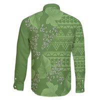 Hawaii Molokai Island Kukui Nut Flowers Family Matching Off The Shoulder Long Sleeve Dress and Hawaiian Shirt Tribal Kakau Pattern LT9 - Polynesian Pride
