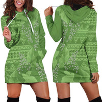 Hawaii Molokai Island Kukui Nut Flowers Hoodie Dress Tribal Kakau Pattern LT9 - Polynesian Pride