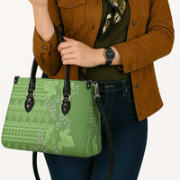 Hawaii Molokai Island Kukui Nut Flowers Leather Bag Tribal Kakau Pattern - Polynesian Pride