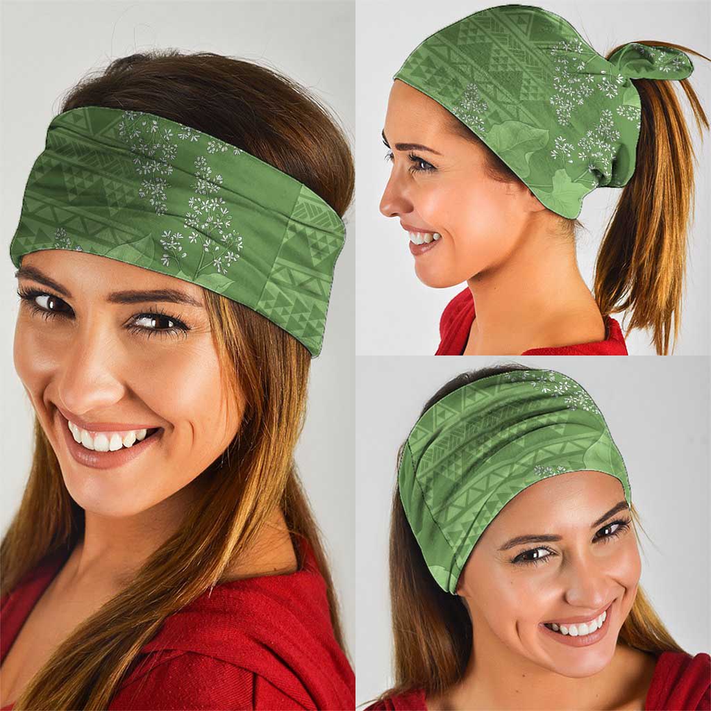 Hawaii Molokai Island Kukui Nut Flowers Neck Gaiter Tribal Kakau Pattern - Polynesian Pride