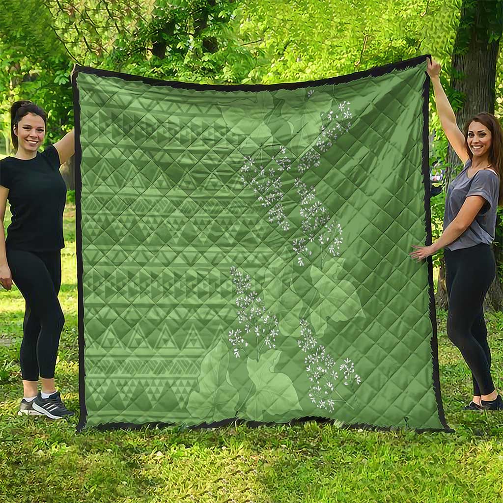 Hawaii Molokai Island Kukui Nut Flowers Quilt Tribal Kakau Pattern LT9 - Polynesian Pride
