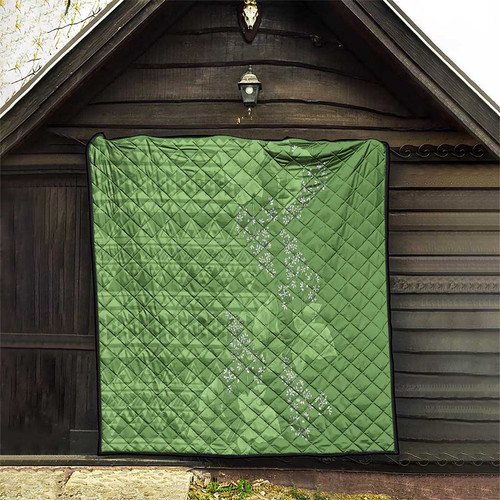 Hawaii Molokai Island Kukui Nut Flowers Quilt Tribal Kakau Pattern LT9 - Polynesian Pride