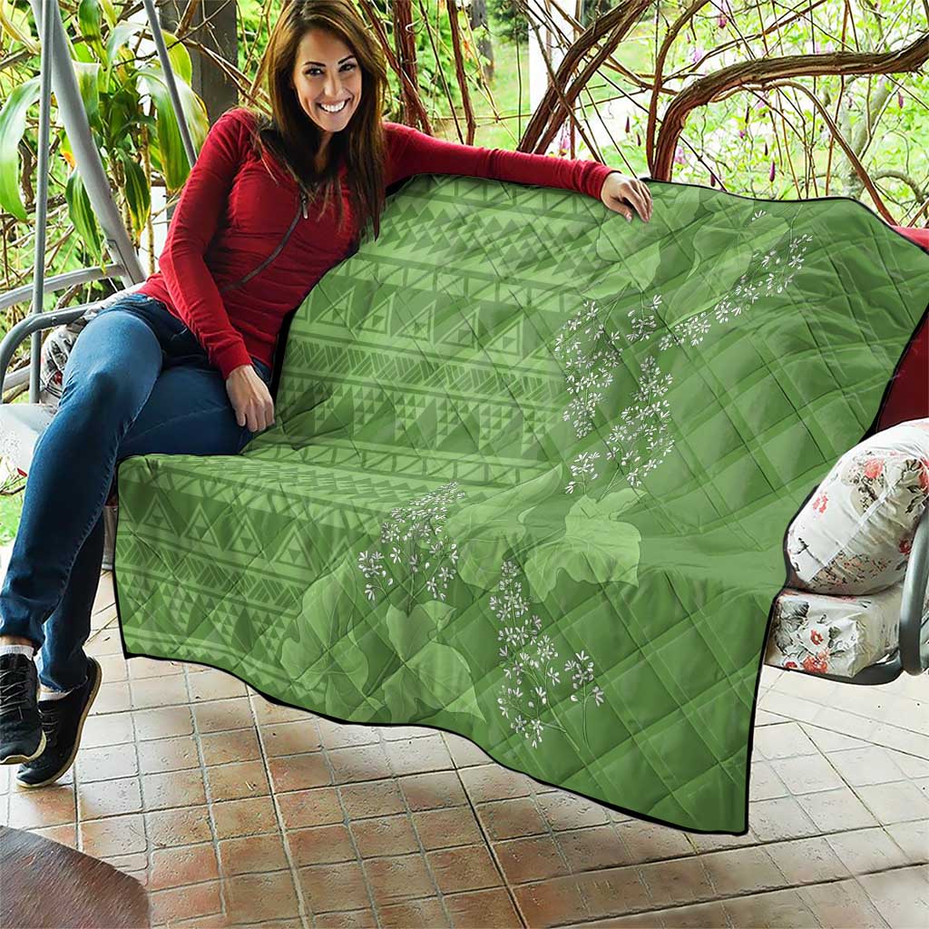 Hawaii Molokai Island Kukui Nut Flowers Quilt Tribal Kakau Pattern LT9 - Polynesian Pride