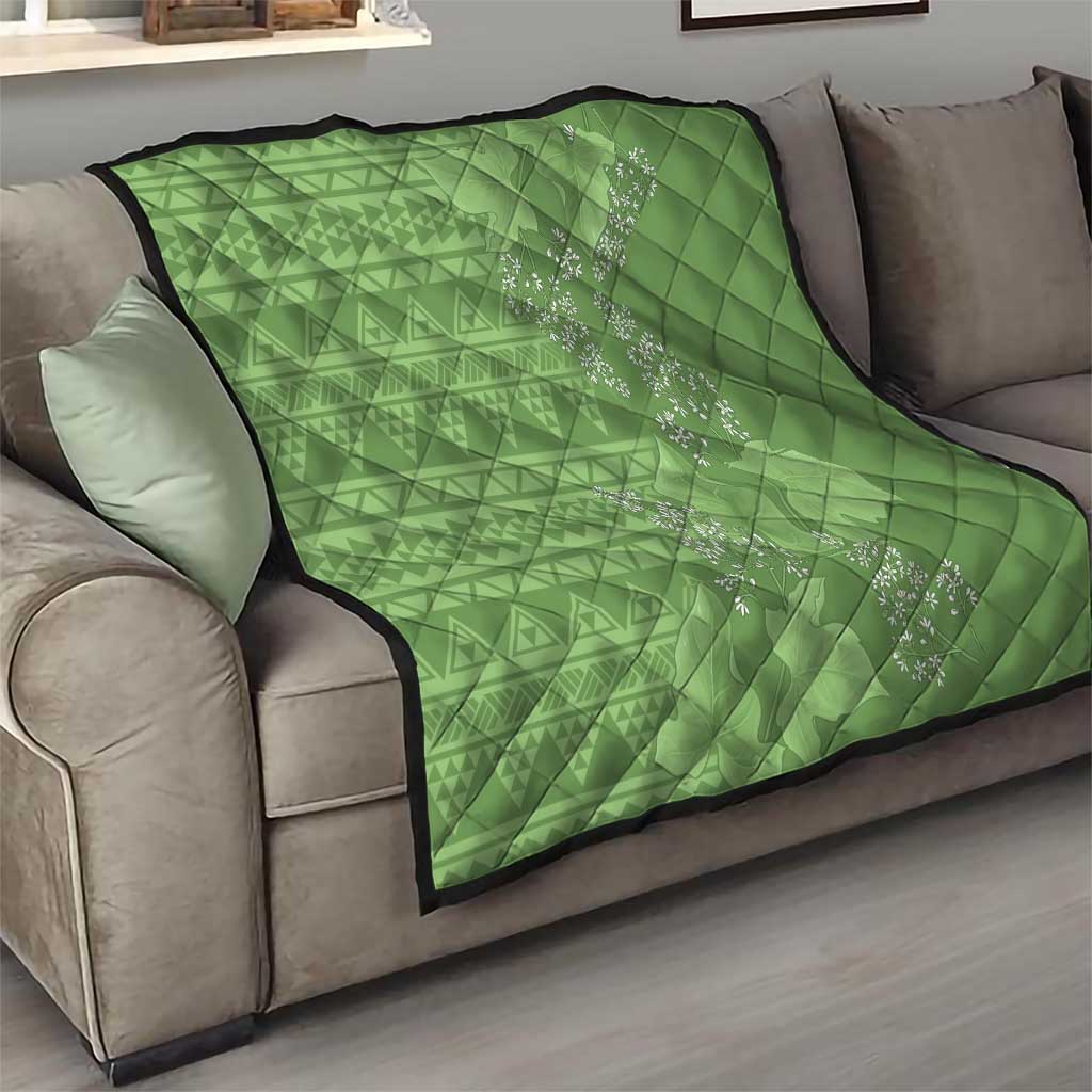 Hawaii Molokai Island Kukui Nut Flowers Quilt Tribal Kakau Pattern LT9 - Polynesian Pride