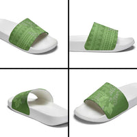 Hawaii Molokai Island Kukui Nut Flowers Slide Sandals Tribal Kakau Pattern - Polynesian Pride