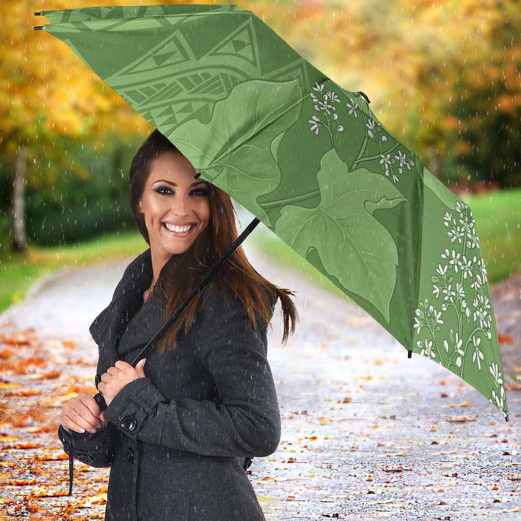 Hawaii Molokai Island Kukui Nut Flowers Umbrella Tribal Kakau Pattern - Polynesian Pride