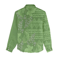 Hawaii Molokai Island Kukui Nut Flowers Women Casual Shirt Tribal Kakau Pattern LT9 - Polynesian Pride