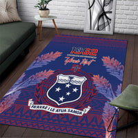 Custom Samoa 1962 Independence Day Custom Area Rug Manuia le Aso Tuto'atasi Ula Nifo Blue Art LT9 Blue - Polynesian Pride