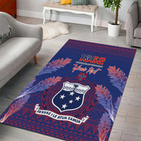 Custom Samoa 1962 Independence Day Custom Area Rug Manuia le Aso Tuto'atasi Ula Nifo Blue Art LT9 - Polynesian Pride