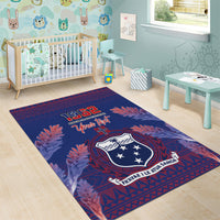 Custom Samoa 1962 Independence Day Custom Area Rug Manuia le Aso Tuto'atasi Ula Nifo Blue Art LT9 - Polynesian Pride