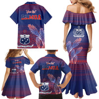 Custom Samoa 1962 Independence Day Custom Family Matching Mermaid Dress and Hawaiian Shirt Manuia le Aso Tuto'atasi Ula Nifo Blue Art LT9 - Polynesian Pride