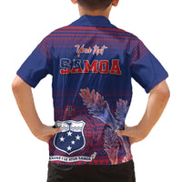 Custom Samoa 1962 Independence Day Custom Family Matching Off Shoulder Maxi Dress and Hawaiian Shirt Manuia le Aso Tuto'atasi Ula Nifo Blue Art LT9 - Polynesian Pride