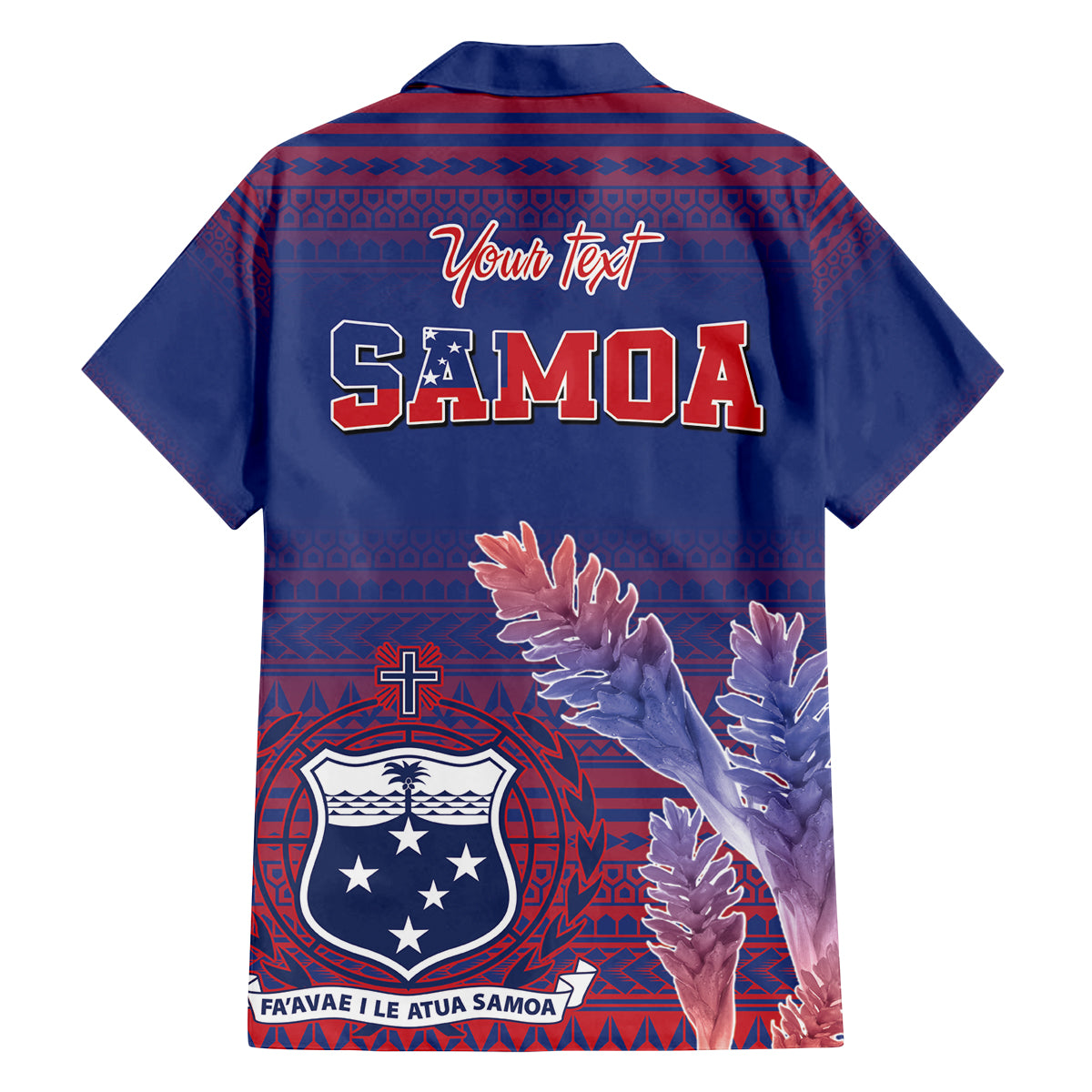 Custom Samoa 1962 Independence Day Custom Family Matching Off Shoulder Short Dress and Hawaiian Shirt Manuia le Aso Tuto'atasi Ula Nifo Blue Art LT9 - Polynesian Pride
