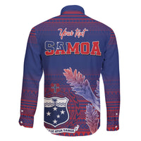 Custom Samoa 1962 Independence Day Custom Family Matching Off Shoulder Short Dress and Hawaiian Shirt Manuia le Aso Tuto'atasi Ula Nifo Blue Art LT9 - Polynesian Pride
