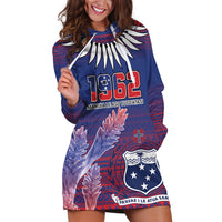 Custom Samoa 1962 Independence Day Custom Hoodie Dress Manuia le Aso Tuto'atasi Ula Nifo Blue Art LT9 Blue - Polynesian Pride