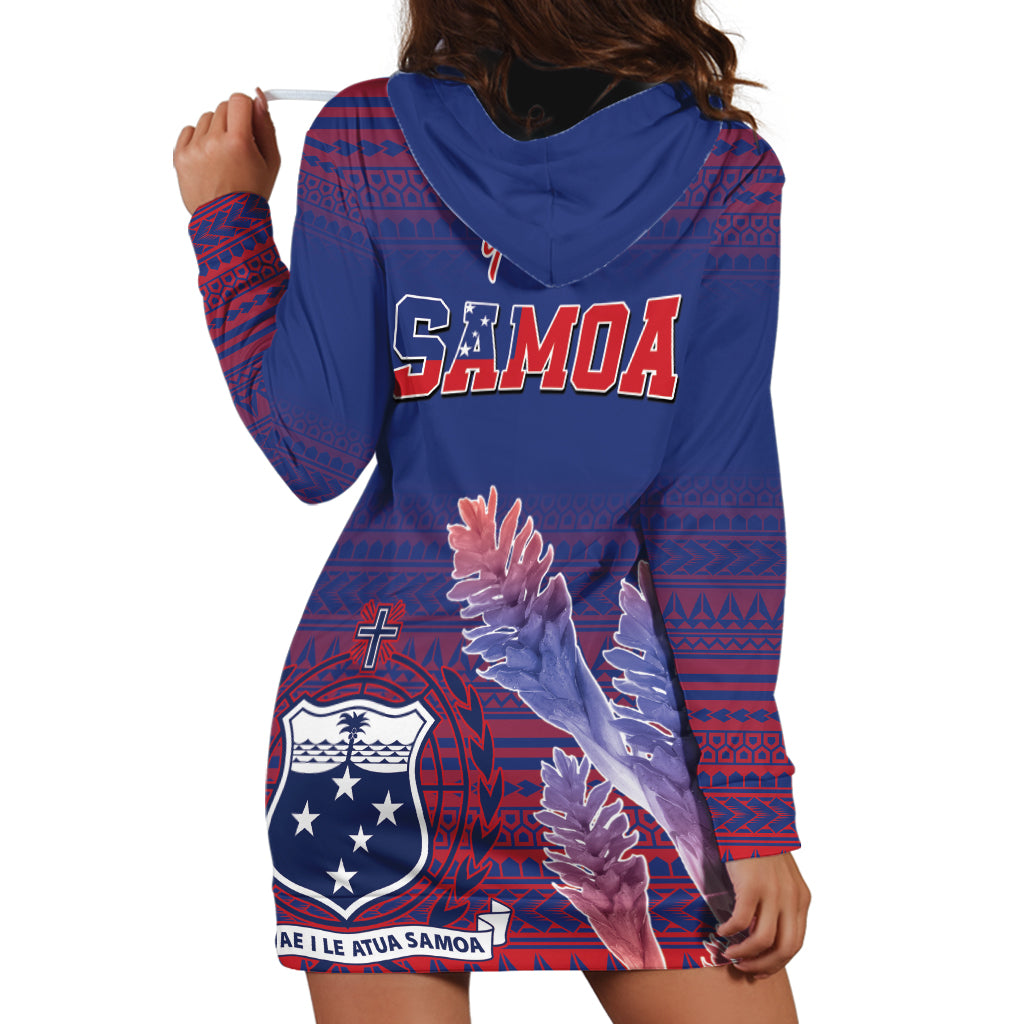 Custom Samoa 1962 Independence Day Custom Hoodie Dress Manuia le Aso Tuto'atasi Ula Nifo Blue Art LT9 - Polynesian Pride