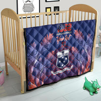 Custom Samoa 1962 Independence Day Custom Quilt Manuia le Aso Tuto'atasi Ula Nifo Blue Art