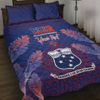 Custom Samoa 1962 Independence Day Custom Quilt Bed Set Manuia le Aso Tuto'atasi Ula Nifo Blue Art LT9 Blue - Polynesian Pride