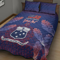Custom Samoa 1962 Independence Day Custom Quilt Bed Set Manuia le Aso Tuto'atasi Ula Nifo Blue Art LT9 - Polynesian Pride