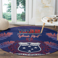 Custom Samoa 1962 Independence Day Custom Round Carpet Manuia le Aso Tuto'atasi Ula Nifo Blue Art