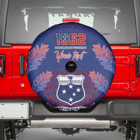 Custom Samoa 1962 Independence Day Custom Spare Tire Cover Manuia le Aso Tuto'atasi Ula Nifo Blue Art
