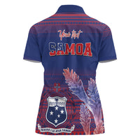 Custom Samoa 1962 Independence Day Custom Women Polo Shirt Manuia le Aso Tuto'atasi Ula Nifo Blue Art LT9 - Polynesian Pride