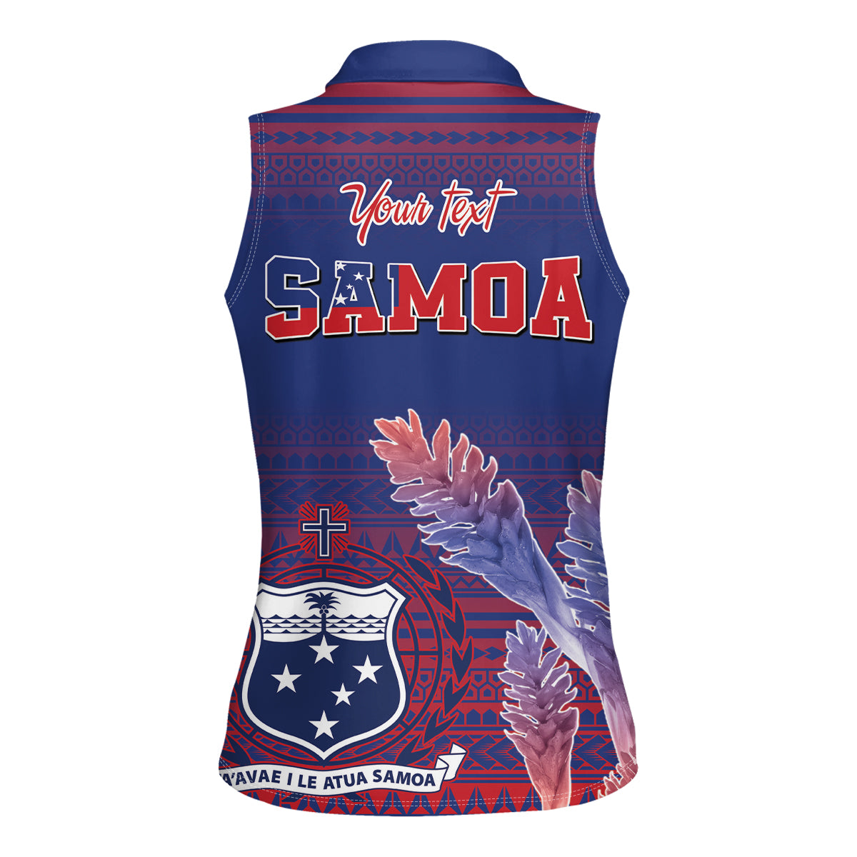 Custom Samoa 1962 Independence Day Custom Women Sleeveless Polo Shirt Manuia le Aso Tuto'atasi Ula Nifo Blue Art LT9 - Polynesian Pride