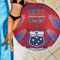 Custom Samoa 1962 Independence Day Custom Beach Blanket Manuia le Aso Tuto'atasi Ula Nifo Red Art LT9 - Polynesian Pride