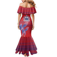 Custom Samoa 1962 Independence Day Custom Family Matching Mermaid Dress and Hawaiian Shirt Manuia le Aso Tuto'atasi Ula Nifo Red Art LT9 - Polynesian Pride