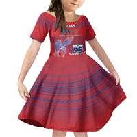 Custom Samoa 1962 Independence Day Custom Family Matching Off Shoulder Short Dress and Hawaiian Shirt Manuia le Aso Tuto'atasi Ula Nifo Red Art LT9 Daughter's Dress Red - Polynesian Pride